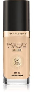 Max Factor Face Finity Fondotinta 3in1 Warm Golden 76 – Primer, Correttore e Fondotinta a Lunga Tenuta