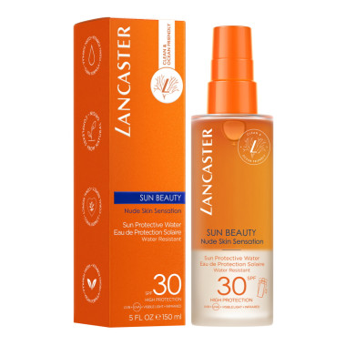 LANCASTER SUN BEAUTY NUDE SKIN SENSAT SUN PROTECTIVE WATER SPF30 150ML