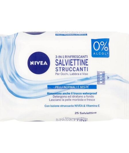 NIVEA SALVIETTINE STRUCCANTI RINFRESCANTI 25 PZ PELLI NORMALI E MISTE