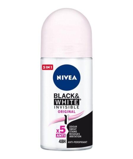 NIVEA DEO ROLL ON BLACK & WHITE INVISIBLE ORIGINAL 48H  50 ML