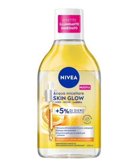 NIVEA ACQUA MICELLARE SKIN GLOW VISO OCCHI LABBRA  400 ML