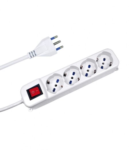 NOVA MULTIPRESA CON INTERRUTTORE 4 PRESE TRIVELLANTI