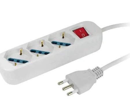 NOVA MULTIPRESA CON INTERRUTTORE 3 PRESE TRIVELLANTI