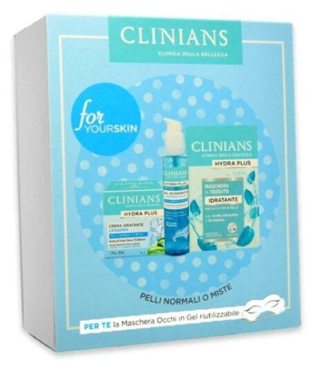 CLINIANS HYDRA PLUS COF.CREMA IDRATANTE LEGGE+GEL DET.RINFR+MASCH VISO