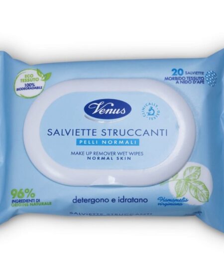 VENUS SALVIETTE STRUCCANTI PELLI NORMALI  20PZ