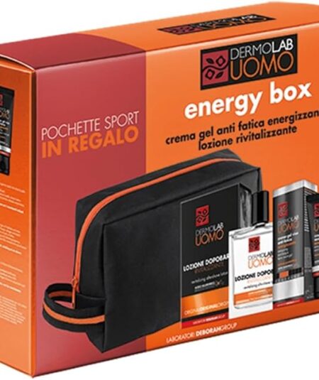 DERMOLAB UOMO COFFRET GEL ANTIFATICA ENERGIZ+LOZIONE RIVITALIZ+POCHETTE