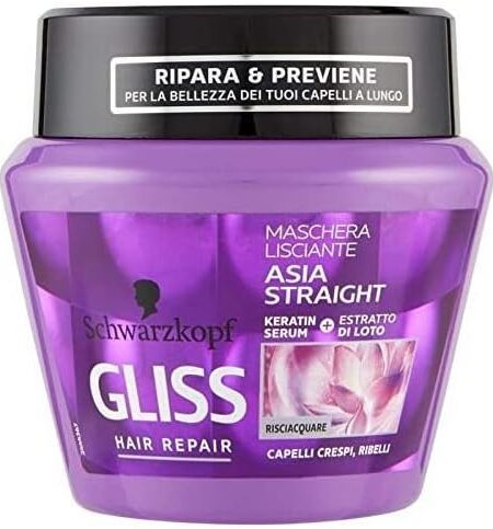 TESTA NERA GLISS MASCHERA ASIA STRAIGHT CAPELLI CRESPI RIBELLI 300ml