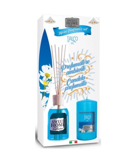 SWEET HOME COFFRET PROFUMATORE AMBIENTE TALCO  100 ML + CANDELA