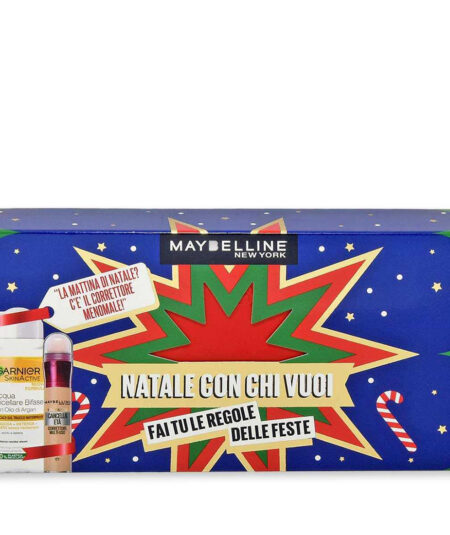 MAYBELLINE NATALE ACQUA MICELLARE BIFASE+CANCELLA ETA'01+MAKEUP BOX
