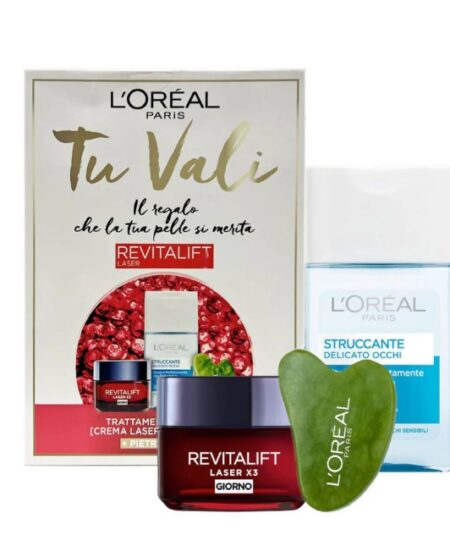 L'OREAL TU VALI REVITALIF LASER COFFRET CREMA LASER +STRUCCANTE+PIETRA