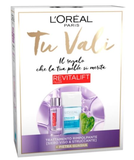 L'OREAL TU VALI REVITALIF FILLER COFFRET SIERO VISO+STRUCCANTE+PIETRA
