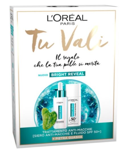 L'OREAL TU VALI BRIGHT REVEAL COFFRET SIERO A/MAC+FLUIDO+PIETRA GUASHA