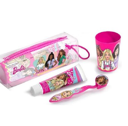 BARBIE KIT DA VIAGGIO BICCHIERE+SPAZZOLINO+DENTIFRICIO
