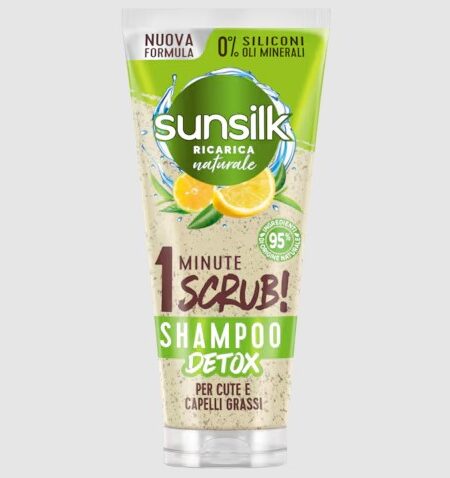 SUNSILK 1 MINUTE SHAMPOO DETOX SCRUB PER CUTE E CAPELLI GRASSI 200 ML
