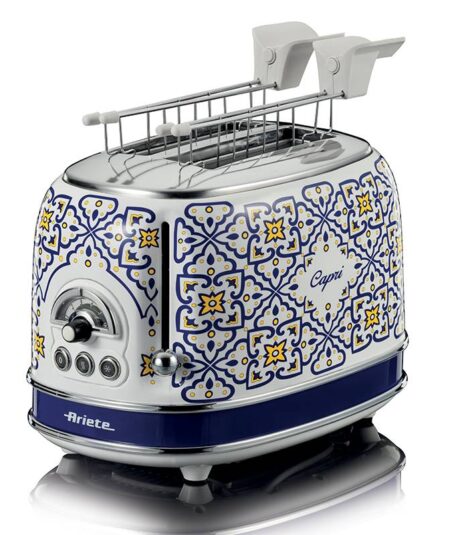 ARIETE TOASTER CAPRI EDITION (155) - TOSTAPANE ELETTRICO IN METALLO - 6 LIVELLI DORATURA - ESPULSIONE AUTOMATICA - 2 FETTE - 815W
