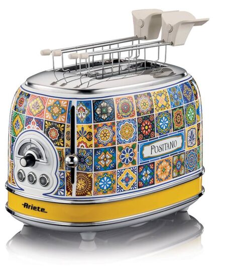 ARIETE TOASTER POSITANO EDITION (155) - TOSTAPANE ELETTRICO IN METALLO - 6 LIVELLI DORATURA - ESPULSIONE AUTOMATICA - 2 FETTE -810W
