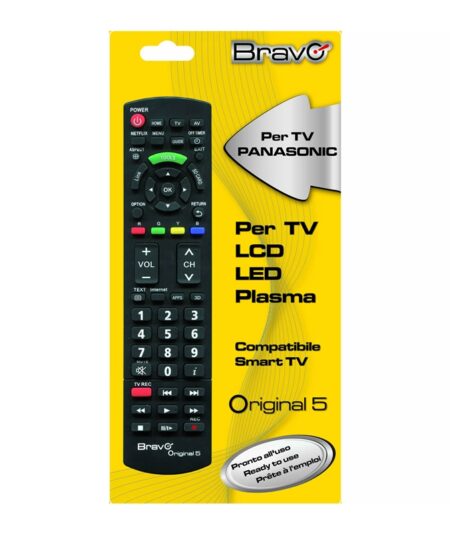 BRAVO ORIGINAL 5 (90202051) - TELECOMANDO COMPATIBILE FEDELMENTE RIPRODOTTO PER TV PANASONIC