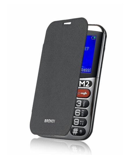 BRONDI AMICO CHIC (NERO) - TELEFONO CELLULARE PER ANZIANI - TASTO SOS - CONTROLLO REMOTO