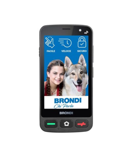 BRONDI AMICO POCKET (NERO) - SMARTPHONE PER ANZIANI - TASTO SOS - TORCIA - CONTROLLO REMOTO - FOTOCAMERA - CONNETTIVITA 4G