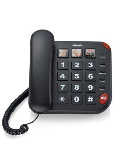 BRONDI BRAVO 15 (NERO) - TELEFONO CORDED - TASTI GRANDI