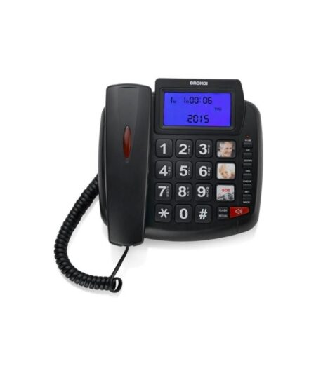 BRONDI BRAVO 90 LCD (NERO) - TELEFONO CORDED - TASTI GRANDI - VIVAVOCE - DISPLAY - AUDIO BOOST - COMPATIBILE CON APPARECCHI ACUSTICI