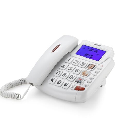 BRONDI BRAVO 90 LCD (BIANCO) - TELEFONO CORDED - TASTI GRANDI - VIVAVOCE - DISPLAY - AUDIO BOOST - COMPATIBILE CON APPARECCHI ACUSTICI