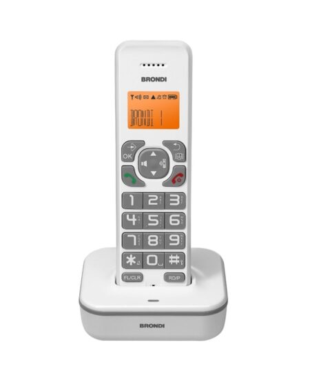 BRONDI BRAVO STAR (BIANCO) - TELEFONO CORDLESS SINGOLO - TASTI GRANDI - VIVAVOCE