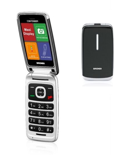 BRONDI CONTENDER (NERO) - TELEFONO CELLULARE PER ANZIANI - FOTOCAMERA