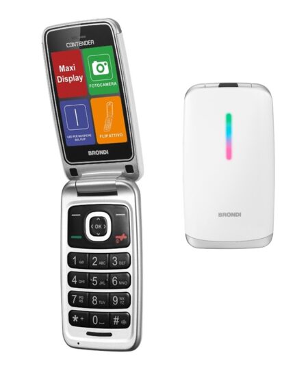 BRONDI CONTENDER (BIANCO) - TELEFONO CELLULARE PER ANZIANI - FOTOCAMERA