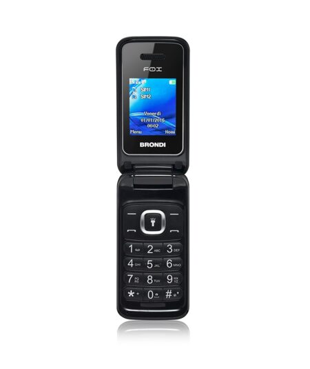 BRONDI FOX (NERO) - TELEFONO CELLULARE PER ANZIANI - TORCIA