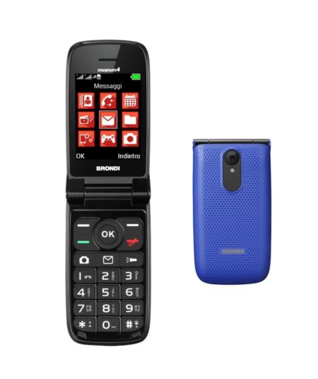 BRONDI MAGNUM 4 (BLU) - TELEFONO CELLULARE PER ANZIANI - TORCIA - FOTOCAMERA
