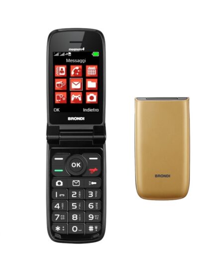 BRONDI MAGNUM 4 (ORO) - TELEFONO CELLULARE PER ANZIANI - TORCIA - FOTOCAMERA