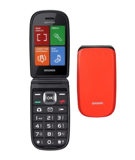 BRONDI RAPTOR (ARANCIO) - TELEFONO CELLULARE PER ANZIANI - TORCIA
