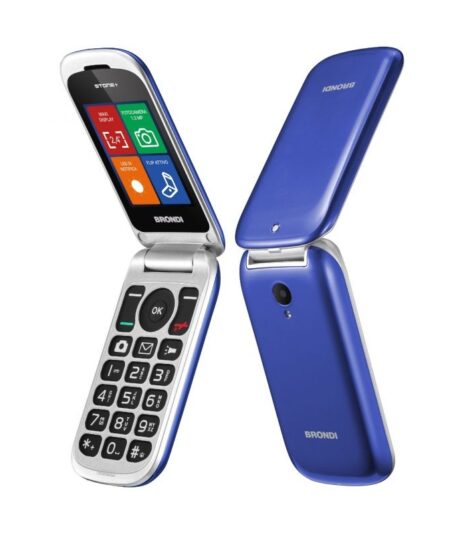 BRONDI STONE+ (BLU) - TELEFONO CELLULARE PER ANZIANI - TORCIA - FOTOCAMERA