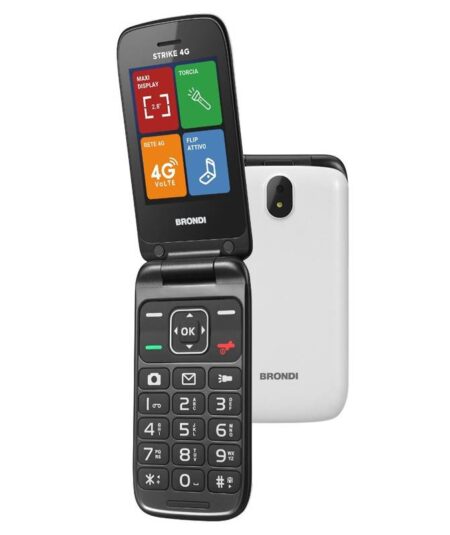 BRONDI STRIKE 4G (GRIGIO) - TELEFONO CELLULARE PER ANZIANI - TORCIA - FOTOCAMERA - VOLTE - CONNETTIVITA 4G