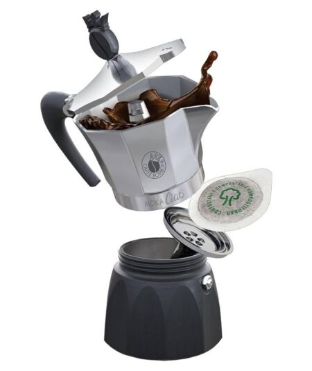 CAFFE' BORBONE MOKACIAO - CAFFETTIERA MOKA A CIALDE 44MM - FINO A 3 CAFFE' CON UNA CIALDA + 15 CIALDE OMAGGIO