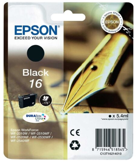 EPSON T16 BLACK (C13T16214010) - CARTUCCIA ORIGINALE