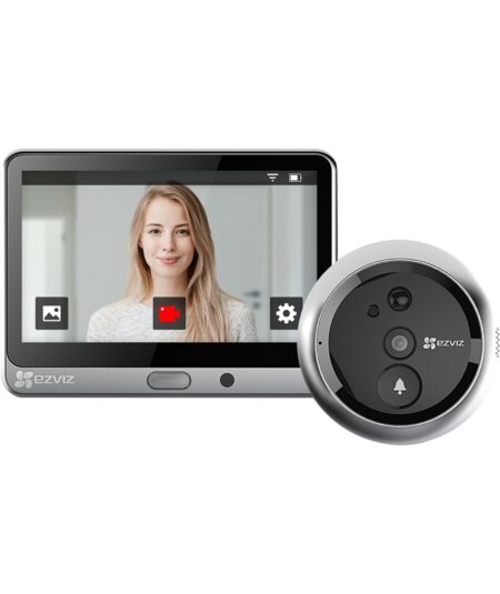 EZVIZ DP2C (ARGENTO) - VIDEOSPIONCINO WIRELESS FHD - DISPLAY 4.3" - SENSORE INFRAROSSI PIR - AUDIO E VIDEO BIDIREZIONALE