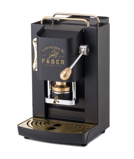 FABER PRO DELUXE NERO - MACCHINA PER CAFFE' - PRESSACIALDA IN OTTONE - ELETTROVALVOLA E TERMOSTATO 95 - TELAIO IN ACCIAIO