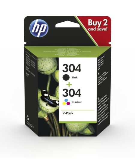 HP 304 2-PACK (3JB05AE) - BLACK + TRI-COLOR - CARTUCCIA ORIGINALE