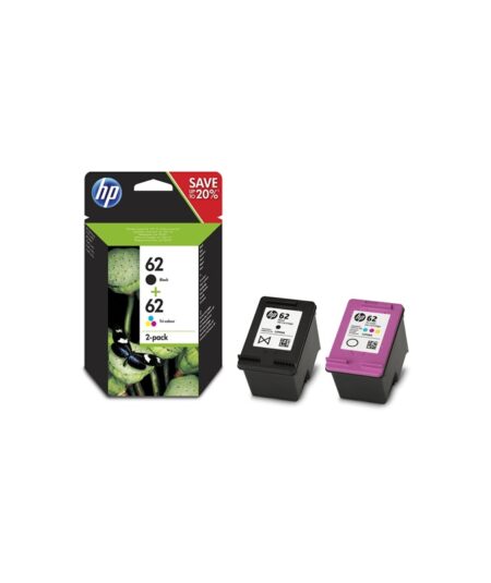 HP 62 2-PACK (N9J71AE) - BLACK + TRI-COLOR - CARTUCCIA ORIGINALE