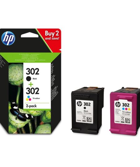 HP 302 2-PACK (X4D37AE) - BLACK + TRI-COLOR - CARTUCCIA ORIGINALE