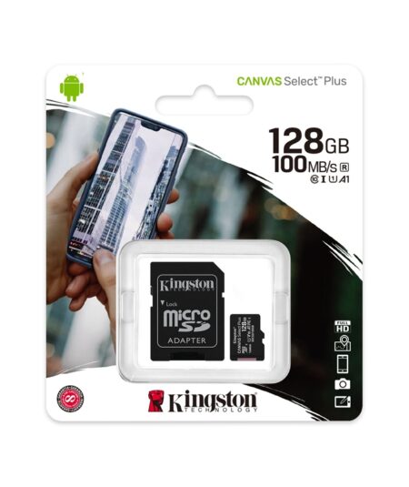 KINGSTON CANVAS SELECT PLUS 128GB (SDCS2/128GB) - MICRO SD 128GB + ADATTATORE SD