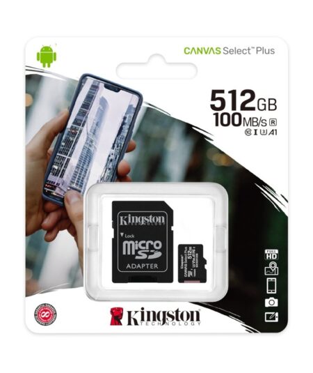 KINGSTON CANVAS SELECT PLUS 512GB (SDCS2/512GB) - MICRO SD 512GB + ADATTATORE SD