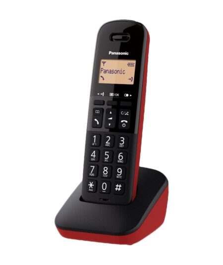PANASONIC KX-TGB610JT (NERO/ROSSO) - TELEFONO CORDLESS - IMPUGNATURA ANTISCIVOLO - AUTONOMIA IN CHIAMATA 18H