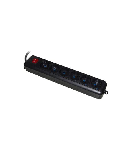 MULTIPRESA LINK 6 PRESE MISTE SCHUKO/ITALIANE CON INTERRUTTORE BLACK
