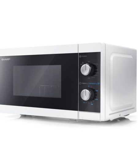 SHARP YC-MG01E-W - FORNO A MICROONDE 20L - 800W - CONTROLLO ANALOGICO - GRILL - 5 LIVELLI DI POTENZA - BIANCO
