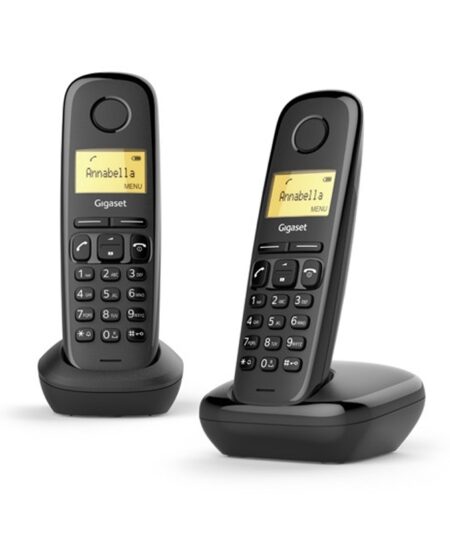 GIGASET A170 DUO (NERO) - TELEFONO CORDLESS DOPPIO - FUNZIONE SVEGLIA