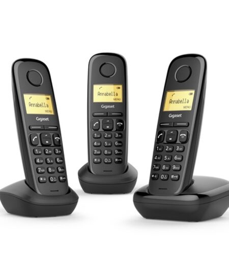 GIGASET A170 TRIO (NERO) - TELEFONO CORDLESS TRIPLO - FUNZIONE SVEGLIA