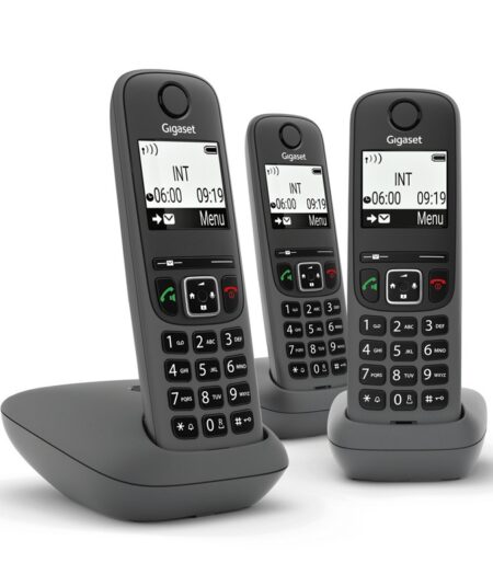 GIGASET AS490 TRIO (NERO) - TELEFONO CORDLESS TRIPLO - VIVAVOCE